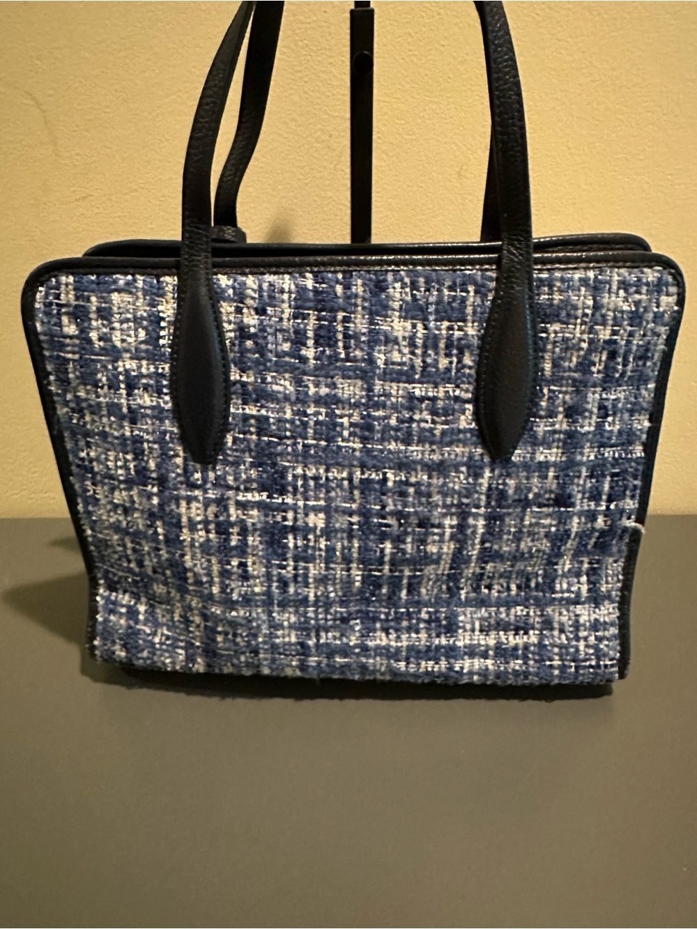 kate spade Rowe navy and white tweed tote with tassel - Picture 2 of 10